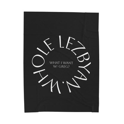 Circle Whole Lezbyan. (Black) - Velveteen Plush Blanket