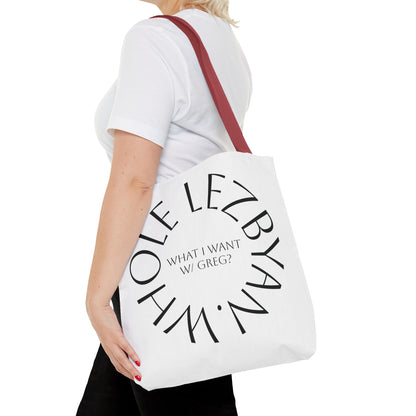 Circle Whole Lezbyan. Tote Bag - Unique Gift for Women, Daily Use, Shopping, Beach, Eco-Friendly, Fun Quote Fashion