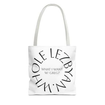 Circle Whole Lezbyan. Tote Bag - Unique Gift for Women, Daily Use, Shopping, Beach, Eco-Friendly, Fun Quote Fashion