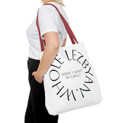 Circle Whole Lezbyan. Tote Bag - Unique Gift for Women, Daily Use, Shopping, Beach, Eco-Friendly, Fun Quote Fashion