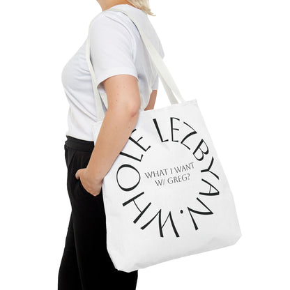 Circle Whole Lezbyan. Tote Bag - Unique Gift for Women, Daily Use, Shopping, Beach, Eco-Friendly, Fun Quote Fashion