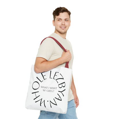 Circle Whole Lezbyan. Tote Bag - Unique Gift for Women, Daily Use, Shopping, Beach, Eco-Friendly, Fun Quote Fashion