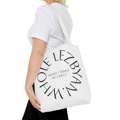 Circle Whole Lezbyan. Tote Bag - Unique Gift for Women, Daily Use, Shopping, Beach, Eco-Friendly, Fun Quote Fashion