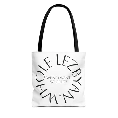 Circle Whole Lezbyan. Tote Bag - Unique Gift for Women, Daily Use, Shopping, Beach, Eco-Friendly, Fun Quote Fashion