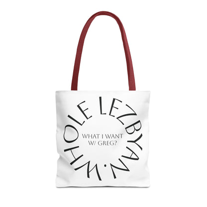 Circle Whole Lezbyan. Tote Bag - Unique Gift for Women, Daily Use, Shopping, Beach, Eco-Friendly, Fun Quote Fashion