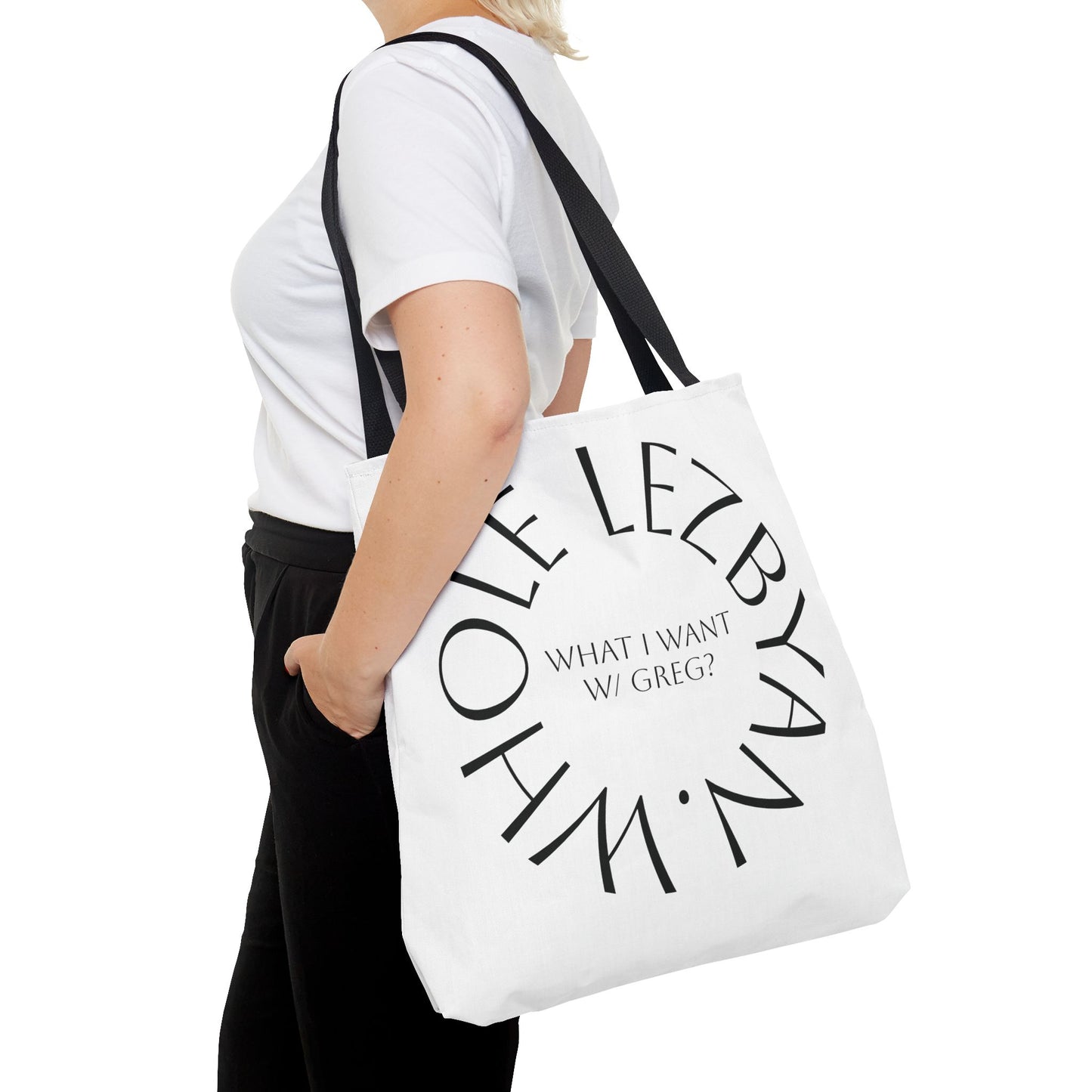 Circle Whole Lezbyan. Tote Bag - Unique Gift for Women, Daily Use, Shopping, Beach, Eco-Friendly, Fun Quote Fashion