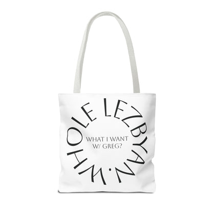 Circle Whole Lezbyan. Tote Bag - Unique Gift for Women, Daily Use, Shopping, Beach, Eco-Friendly, Fun Quote Fashion