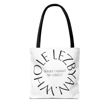 Circle Whole Lezbyan. Tote Bag - Unique Gift for Women, Daily Use, Shopping, Beach, Eco-Friendly, Fun Quote Fashion