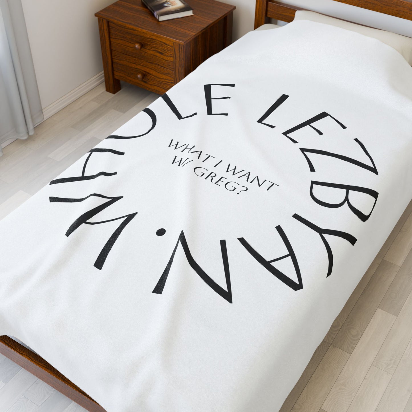 Circle Whole Lezbyan. (White) - Velveteen Plush Blanket