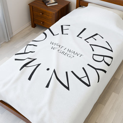 Circle Whole Lezbyan. (White) - Velveteen Plush Blanket