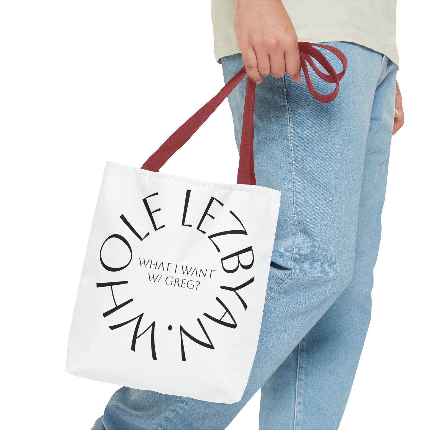Circle Whole Lezbyan. Tote Bag - Unique Gift for Women, Daily Use, Shopping, Beach, Eco-Friendly, Fun Quote Fashion
