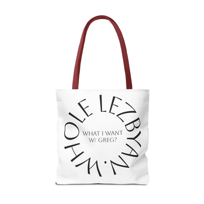 Circle Whole Lezbyan. Tote Bag - Unique Gift for Women, Daily Use, Shopping, Beach, Eco-Friendly, Fun Quote Fashion