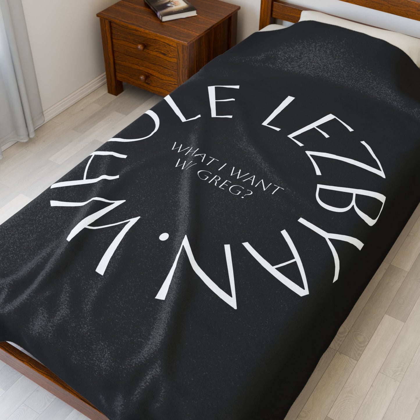 Circle Whole Lezbyan. (Black) - Velveteen Plush Blanket