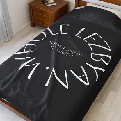 Circle Whole Lezbyan. (Black) - Velveteen Plush Blanket