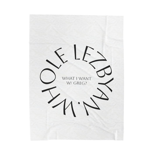 Circle Whole Lezbyan. (White) - Velveteen Plush Blanket
