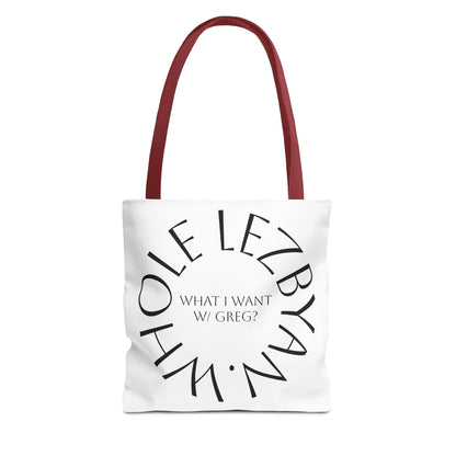 Circle Whole Lezbyan. Tote Bag - Unique Gift for Women, Daily Use, Shopping, Beach, Eco-Friendly, Fun Quote Fashion