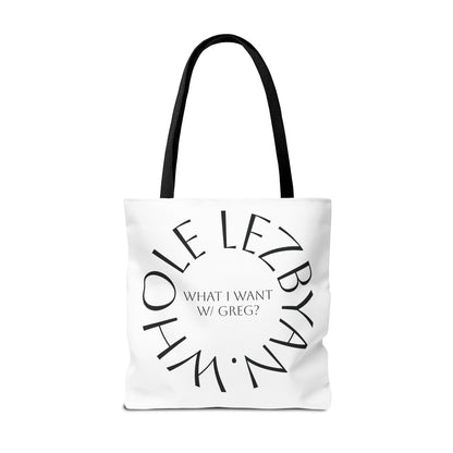 Circle Whole Lezbyan. Tote Bag - Unique Gift for Women, Daily Use, Shopping, Beach, Eco-Friendly, Fun Quote Fashion